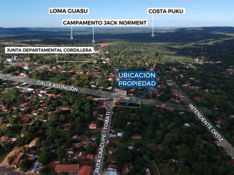 En Venta AMPLIO TERRENO ZONA CATEDRAL DE CAACUPE